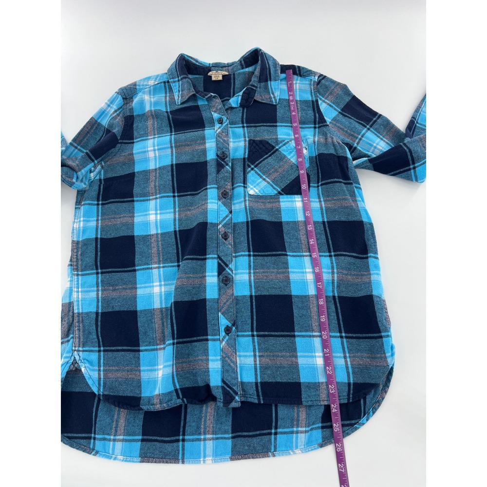 Woolrich Womens Plaid Flannel Button Down Shirt Cotton Cottagecore Camp L - Picture 8 of 8